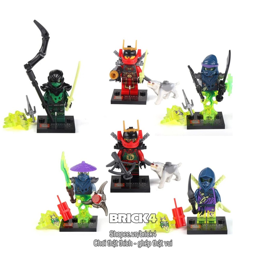 Combo 6 minifigures NINJAGO - đồ chơi mô hình lắp ghép non-lego