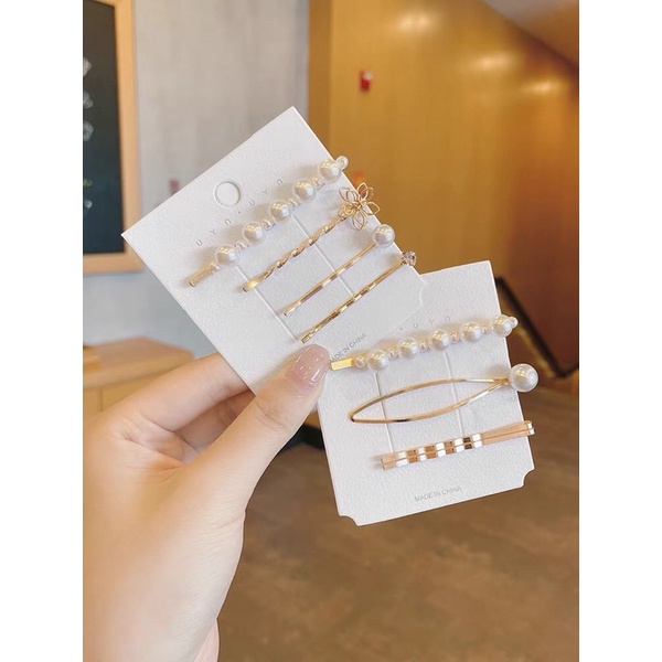 Set kẹp tóc ngọc trai nhân tạo nữ tính