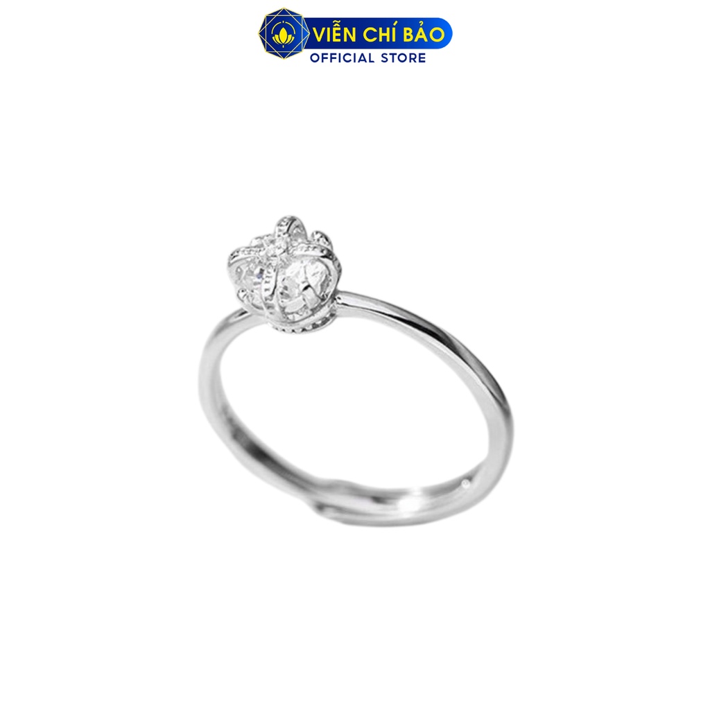 Nhẫn bạc nữ Lazy Queen vương miện nữ hoàng đính đá bạc 925 thời trang phụ kiện trang sức nữ Viễn Chí Bảo N400502