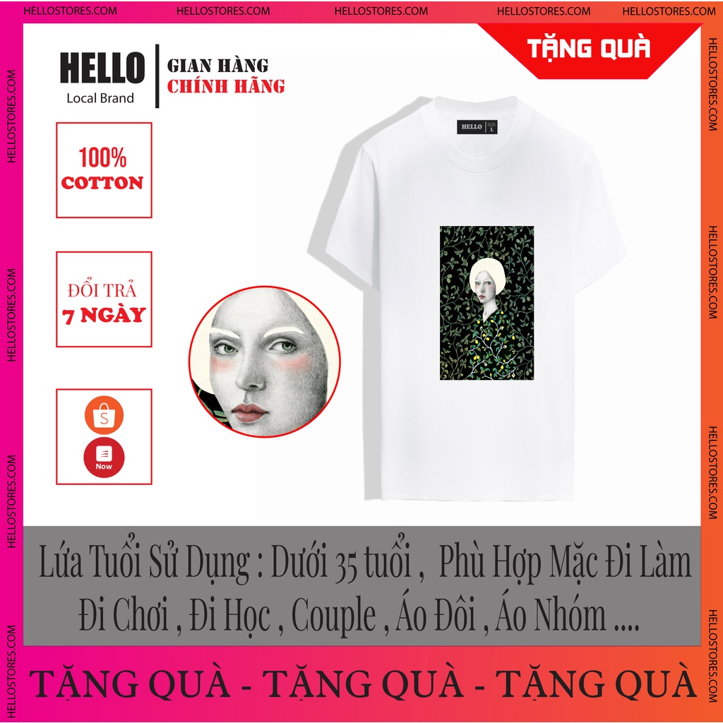 [MÃ HELLOAP01 GIẢM 10% TỐI ĐA 10K ĐƠN TỐI THIỂU 700k ] Áo phông nam nữ form rộng unisex HELLO VƯỜN XANH_Ap49 | BigBuy360 - bigbuy360.vn