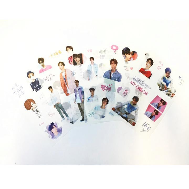 Ảnh dán 6 tấm sticker Tiêu Chiến Trần Tình Lệnh Ma Đạo Tổ Sư Vương Nhất Bác Lam Vong Cơ Ngụy Vô Tiện