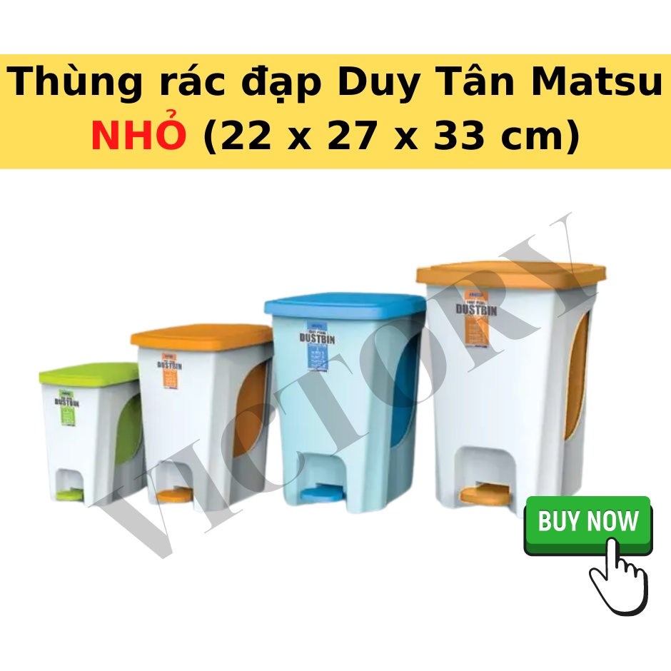 [HOẢ TỐC HCM 1H] THÙNG RÁC ĐẠP MATSU NHỎ NHỰA DUY TÂN CHÍNH HÃNG