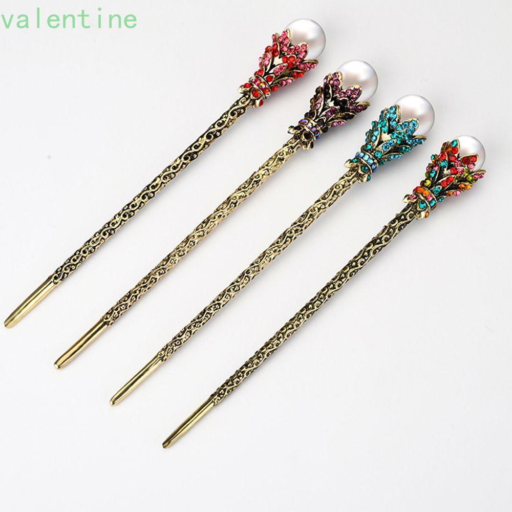 Trâm Cài Tóc Đính Hạt Ngọc Trai Màu Xanh Dương Phong Cách Trung Hoa Tinh Tế Cho Ngày AVALENTINE