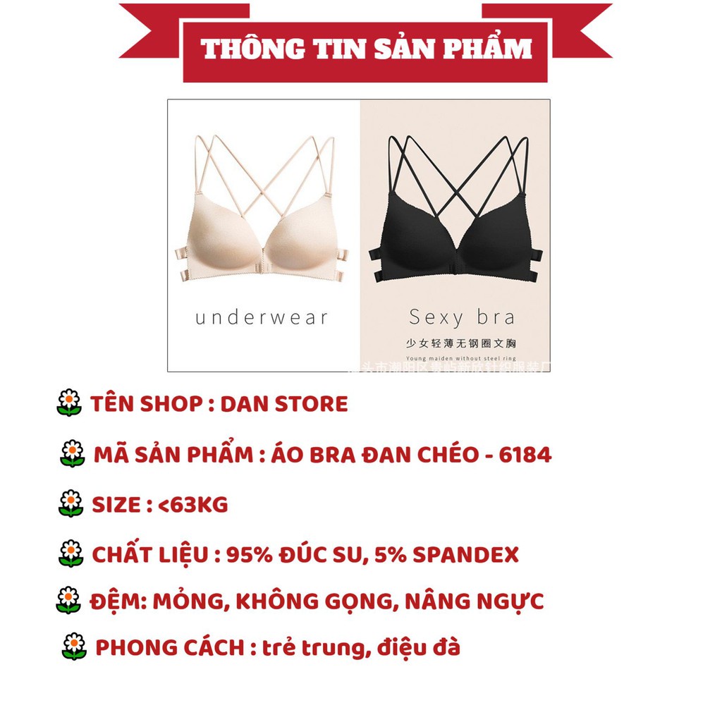 Áo Lót Nữ Nâng Ngực - Áo Ngực Nữ 2 dây đan chéo tôn vòng 1 gợi cảm co giãn thoải mái DAN STORE MÃ 6184