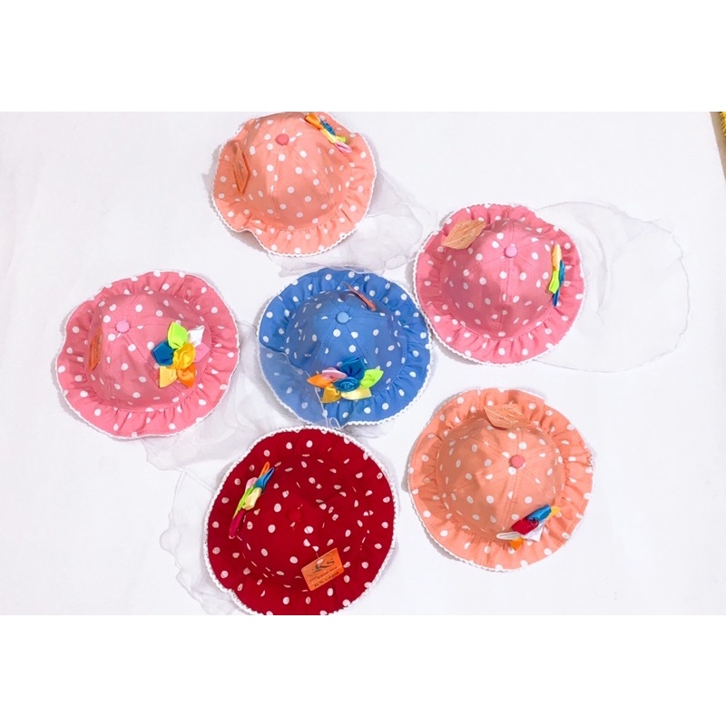 Mũ vành tròn chấm bi siêu dễ thương cho bé gái