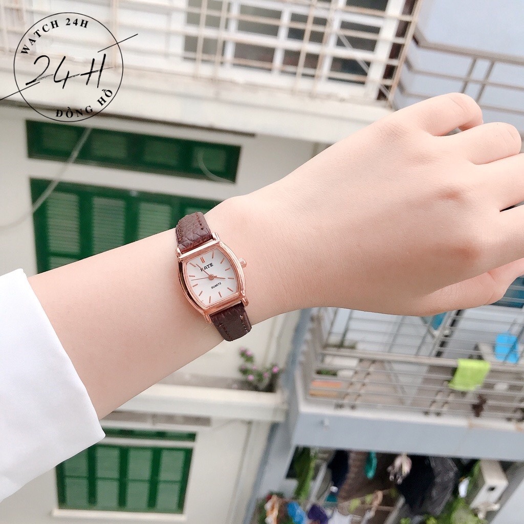 Đồng hồ nữ R58 ,đồng hồ mặt ovan thach lịch sang trọng kèm dây da mềm ôm tay Rate