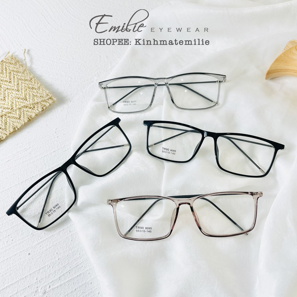 Gọng kính vuông nhựa dẻo mảnh Emilie eyewear phụ kiện thời trang 8095