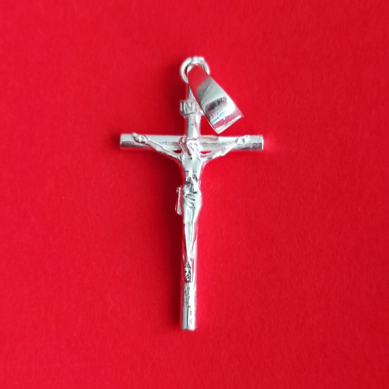 Mặt Dây Chuyền TG1-2 Thánh Giá bạc ta - khắc chữ INRI Chúa Giêsu - Quà tặng Công Giáo cho nam nữ