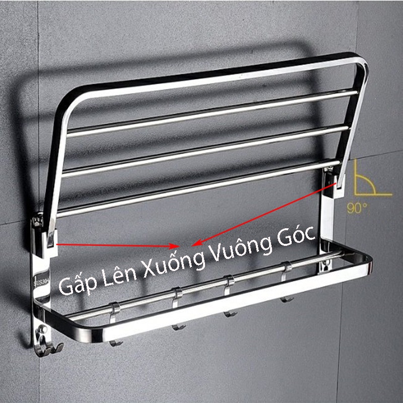 Giá Để Khăn 2 Tầng Nhà Tắm - Chất Liệu inox 304 cao cấp không gỉ [ BẢO HÀNH 2 NĂM ]