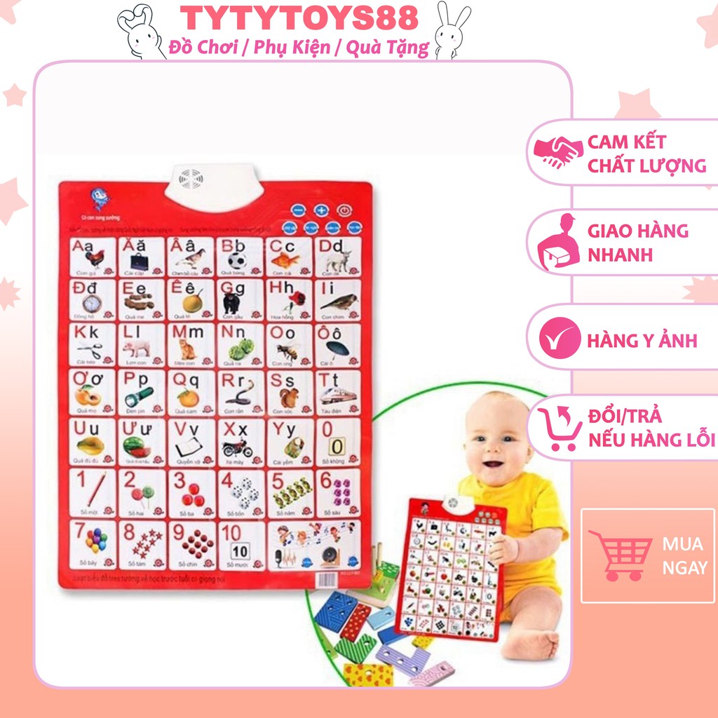 bảng Chữ Cái Có Giọng Nói -Thu hút bé học hỏi(đỏ)-tytytoys88
