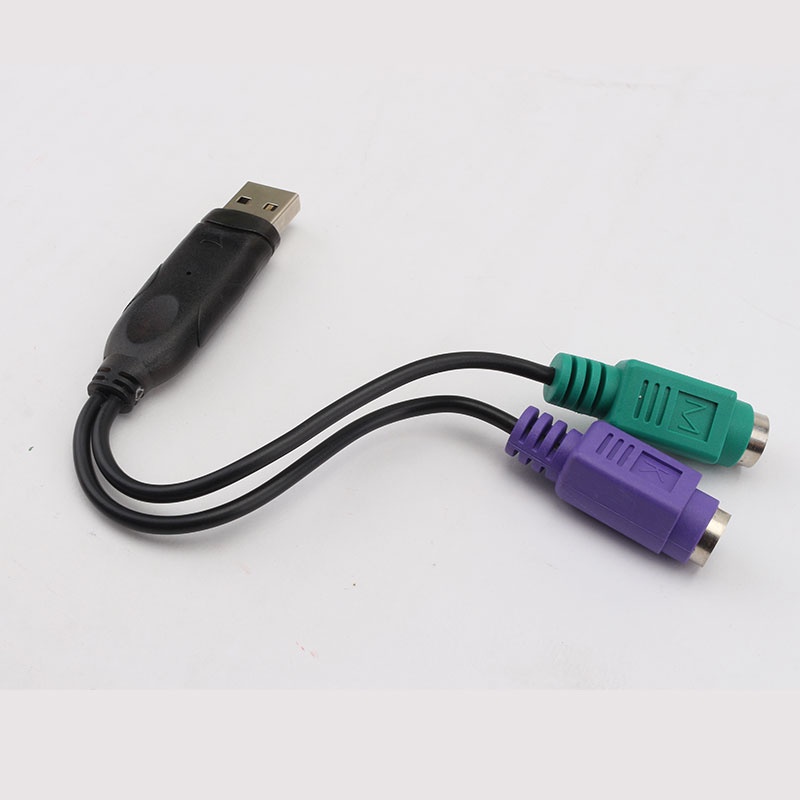 MERSSAVO Dual PS2 Female To USB 2.0 Male Converter-Adaptor Cable Wire For Mouse Keyboard