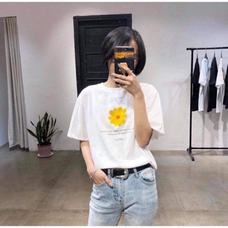 Áo thun in hình hoa cúc vàng unisex