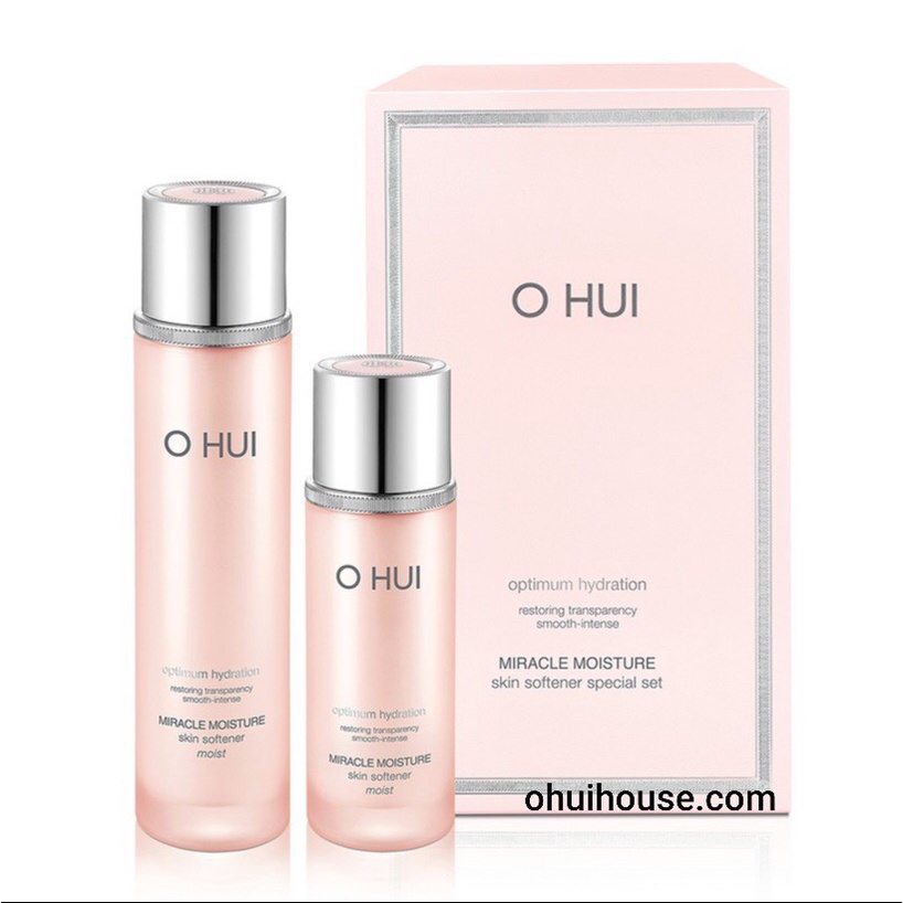 Set nước hoa hồng dưỡng ẩm chống lão hóa cho da khô OHUI Miracle Moisture Skin Softener Moist 150ml + 100ml