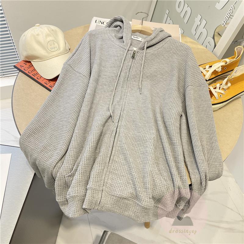 Áo Khoác Dài Tay Có Khóa Kéo Màu Sắc Thời Trang Cho Nữ