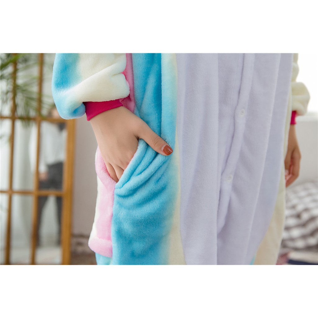 Bộ Đồ Ngủ Một Mảnh Hình Kỳ Lân Màu Cầu Vồng