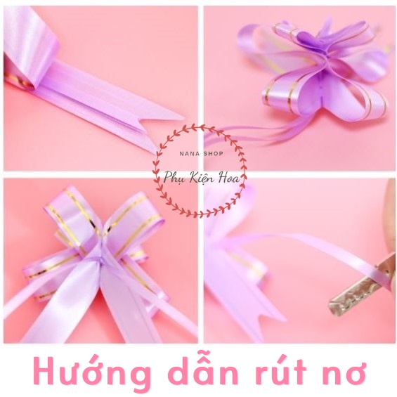 [Set 10 nơ] Nơ rút hình bướm size vừa 6.5*10.5cm, nơ trang trí bó hoa, hộp quà, phòng tiệc