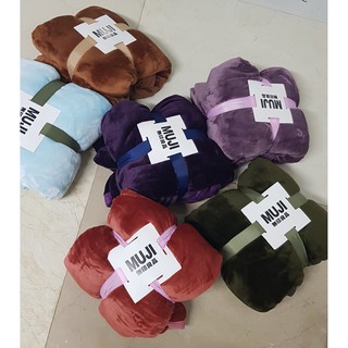 Chăn lông thỏ muji nhiều mẫu