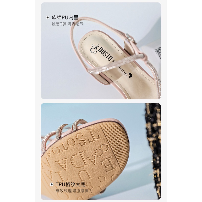 Giày Sandal, giày cao gót  nữ gót nhọn quai ngang 7Phân dusto giá rẻ thời trang công sở đẹp cao cấp da mềm màube-SDDT06