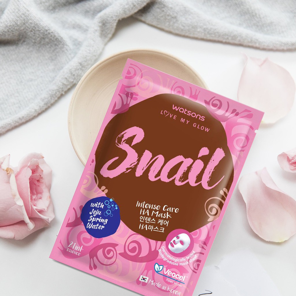 Mặt Nạ Watsons Snail Intense Care HA Phục Hồi Và Chăm Sóc Làn Da Mịn Màng 21ml
