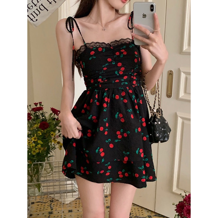 Bộ Áo Khoác Cardigan + Đầm Hoa Hai Dây Xinh Xắn Thời Trang Mùa Hè Cho Nữ