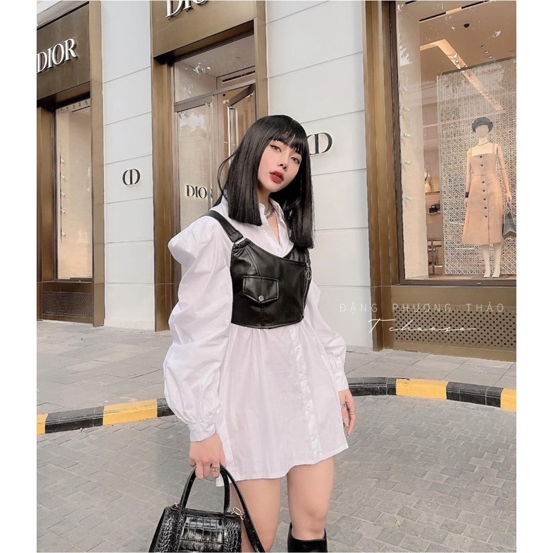 ❤️ Sơmi + yếm da cực ngầu. Hãy để mình thật phong cách và nổi bật vs combo cao cấp này.