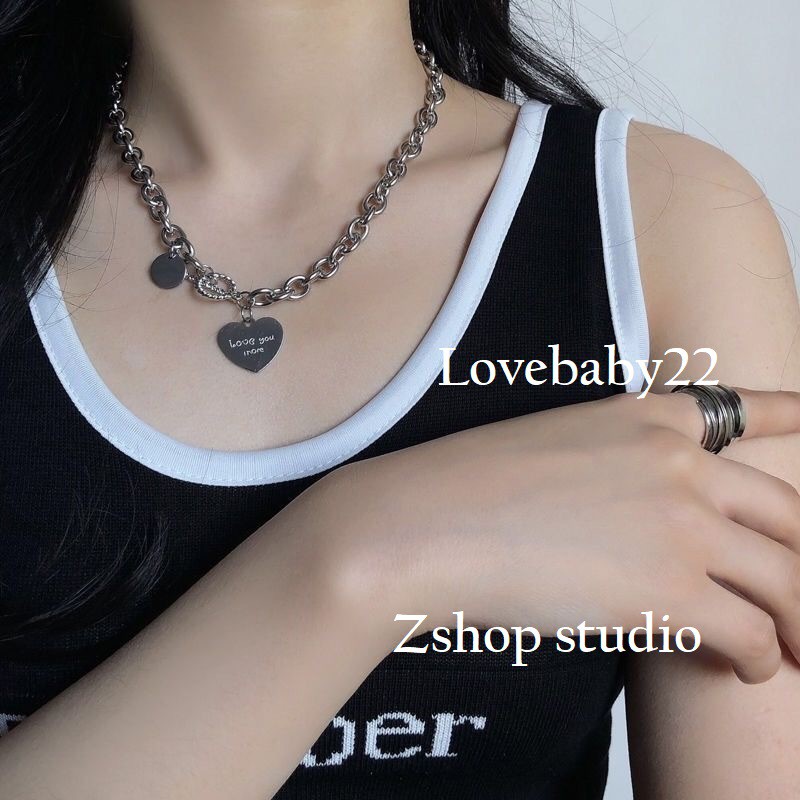 [Mã FAMARAL2 giảm 10K đơn 50K]Dây chuyền xích tim thanh cài Loveyou More