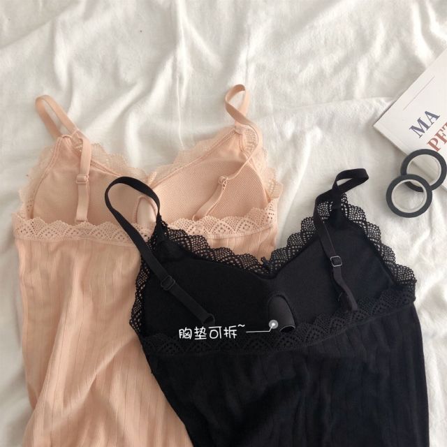 Sỉ áo 2 dây len tăm viền ren co giãn đa chiều | BigBuy360 - bigbuy360.vn