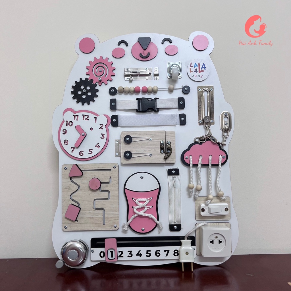 Bảng bận rộn gỗ cao cấp, chắc chắn giúp bé phát triển vận động Lalala Baby