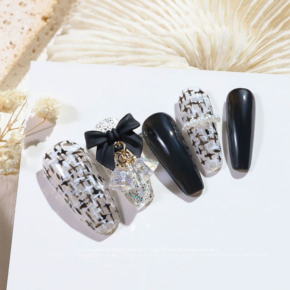 [Hàng mới về] Phụ kiện trang trí móng tay nghệ thuật diy hình nơ đính đá sang trọng nhiều màu sắc