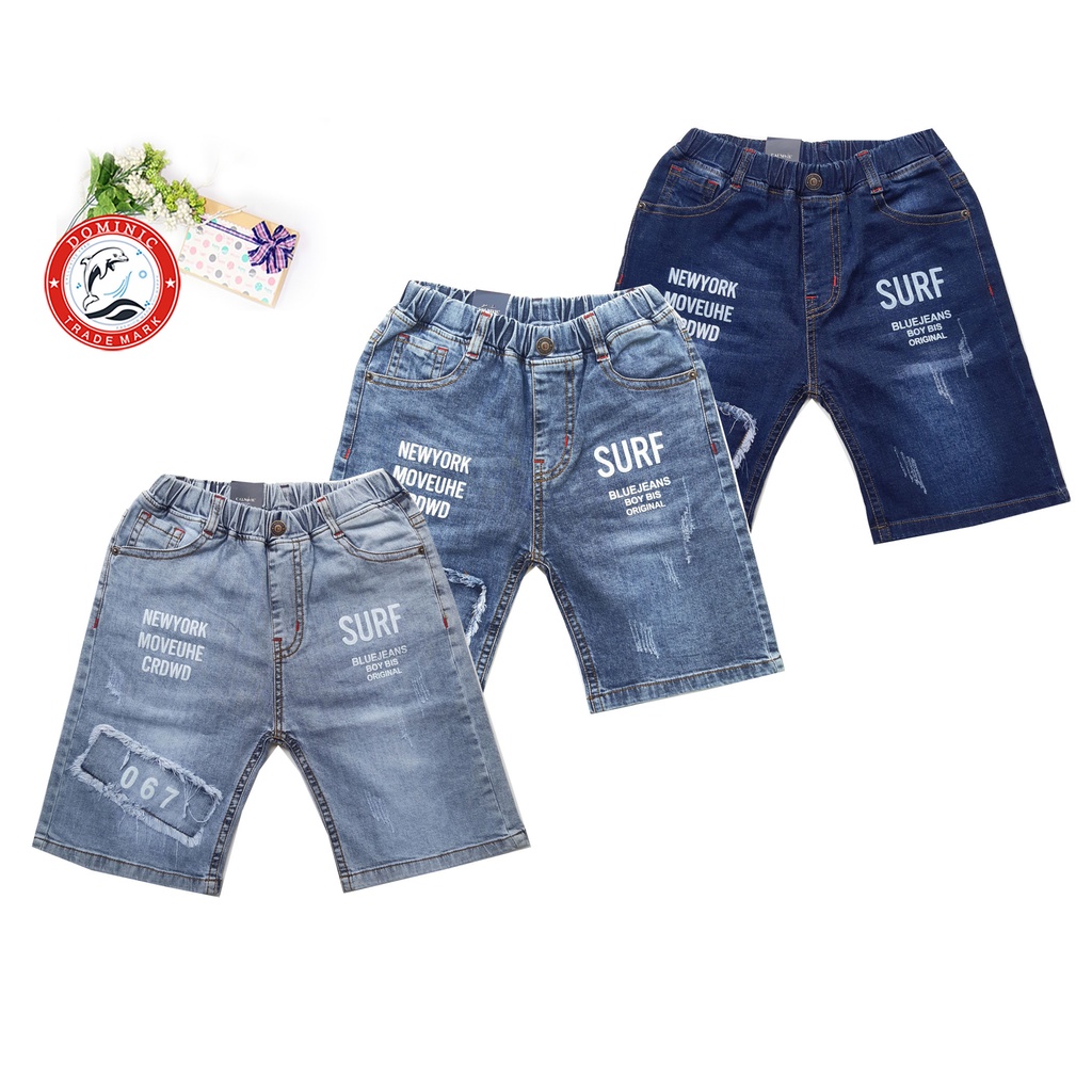 Quần jean bé trai, quần bò ngố bé trai cao cấp DOMINIC 160 từ 6-12 tuổi