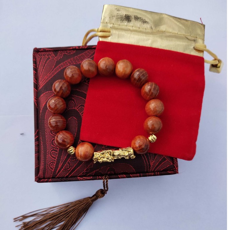 [CAO CẤP] [Tặng Nhẫn] Vòng Huyết Long xịn Tỳ Hưu, Hạt charm mạ vàng  hương thơm tự nhiên dành cho nam nữ | BigBuy360 - bigbuy360.vn