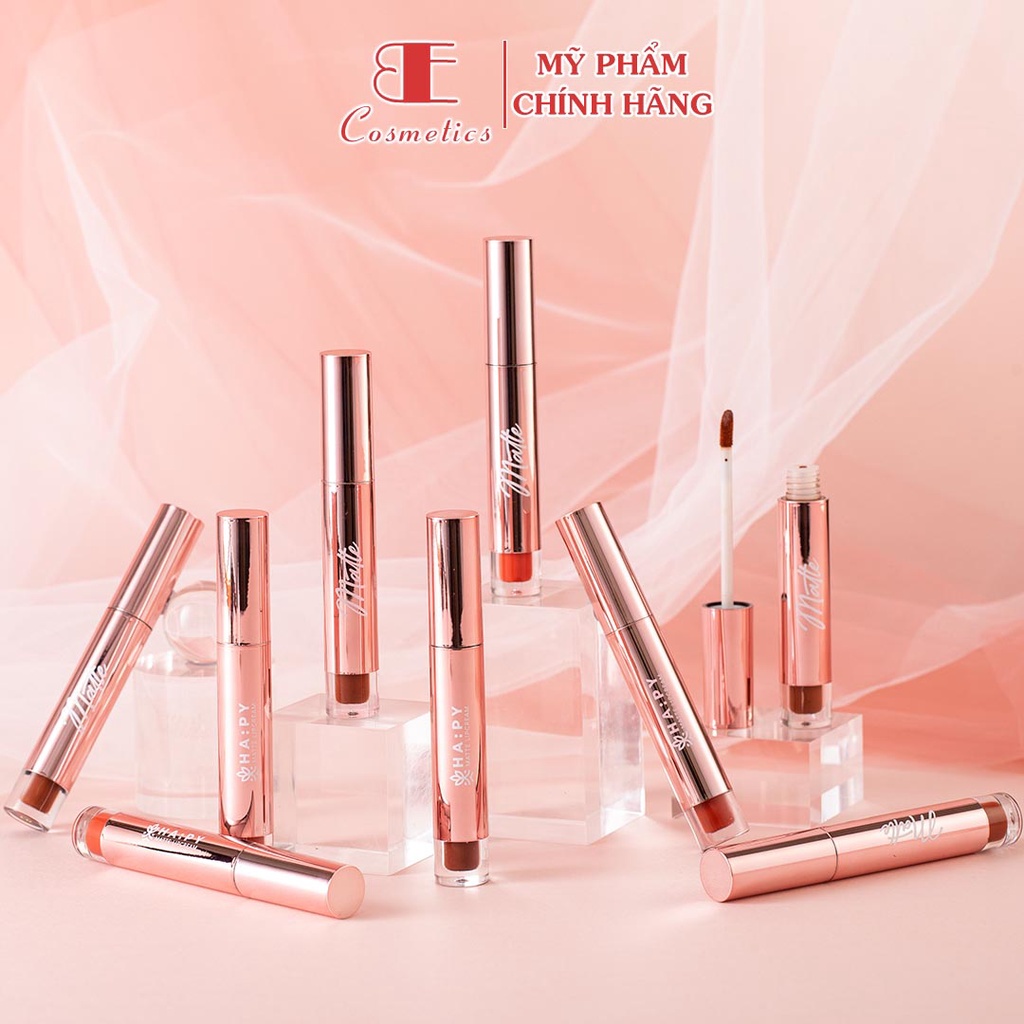 Son kem màu lì siêu mịn lâu trôi giữ màu tới 24h loại 3.5g, son tint thương hiệu Ha:py  (SM0001) Ebi Cosmetics