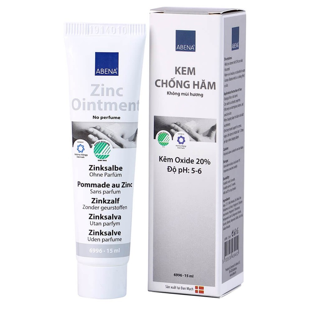 Kem Chống Hăm Tã Zinc Ointment Abena Đan Mạch 15ml