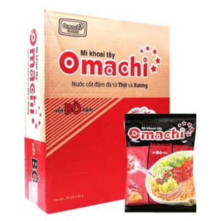 Mila thùng 30 gói mì tôm omachi xốt bò hầm 80g
