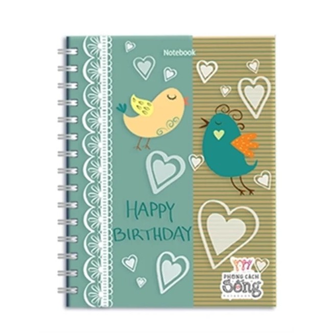 Sổ Tay/ Notebook: Phong Cách Sống - Happy Birthday (Gáy Lò Xo)