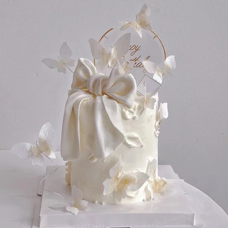 Set 10 Phụ Kiện Trang Trí Bánh Kem Hình Bướm Lãng Mạn