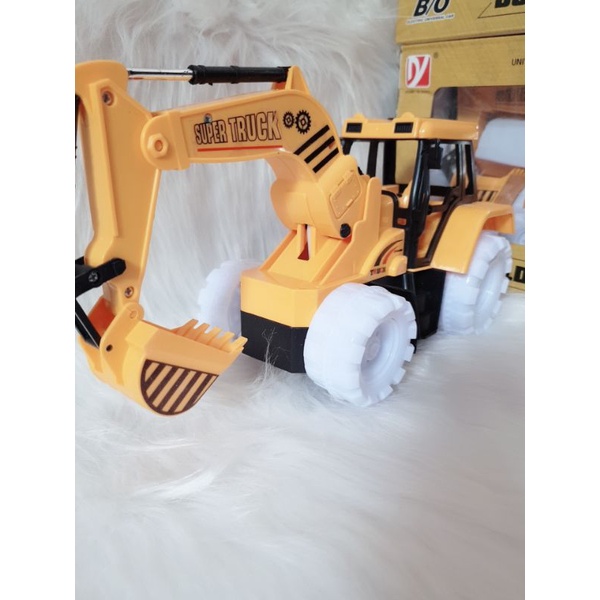 Đồ Chơi Xe Cẩu Múc Có Đèn, Xe Xúc, Xe Công Trình Cho Bé Trai