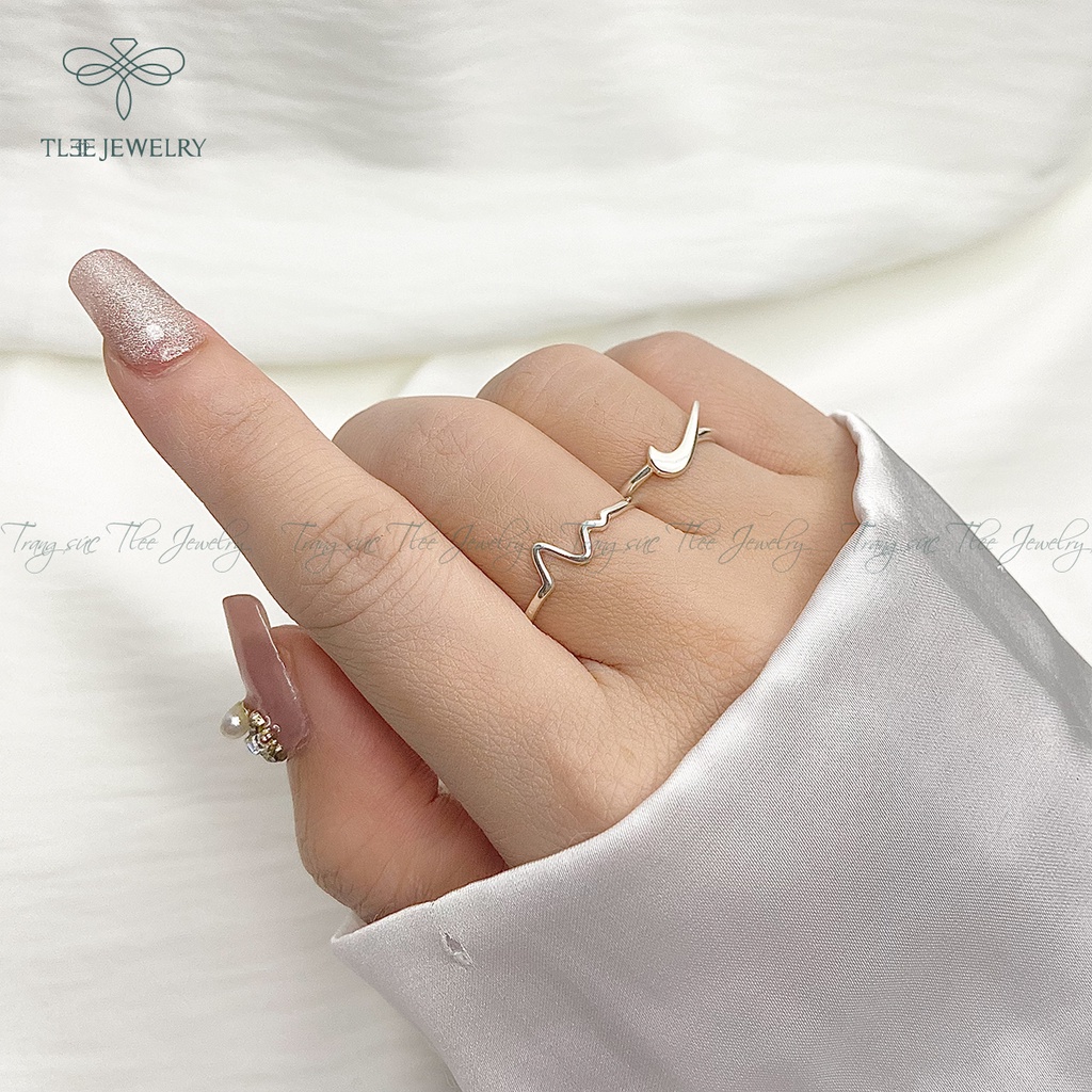 Nhẫn bạc nữ TLEE nhịp tim kiểu dáng basic trẻ trung NCJ A0120