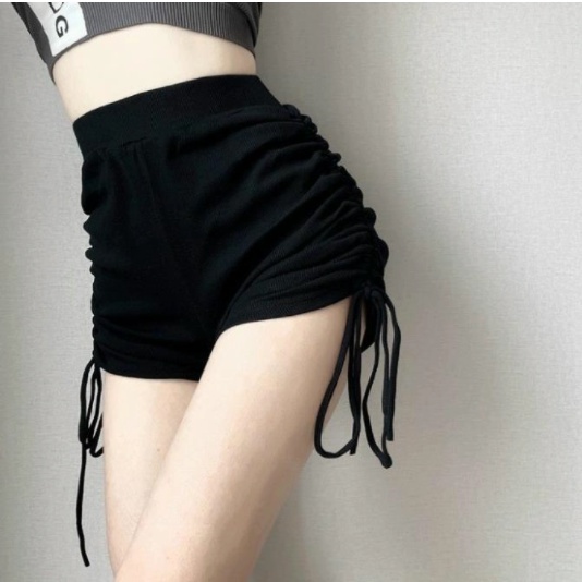 Quần thể thao rút dây bên hông cá tính thun gân dày dặn co giãn phong cách sexy, cá tính