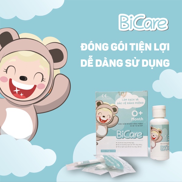 Dung Dịch Vệ Sinh Răng Miệng Và Gạc Đi Kèm BICARE Cho Bé