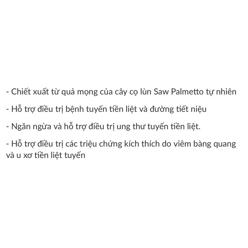 Swanson Saw Palmetto hỗ trợ tuyến tiền liệt 250vien