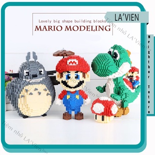 Bộ lắp ráp Super Mario Bros cưỡi Khủng Long Yoshi, mô hình gameboy Nintendo làm quà tặng, decor cực đẹp LAVIEN
