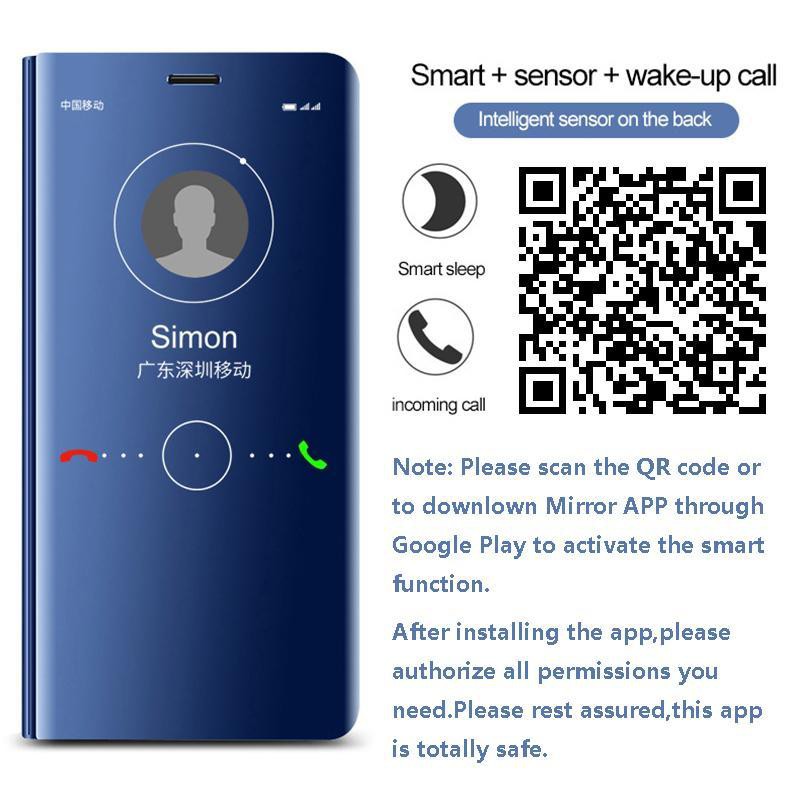 Bao da điện thoại nắp lật tráng gương thông minh có thể làm giá đỡ cho Samsung Galaxy S10E S9 S8 S10 Plus 5G S10+