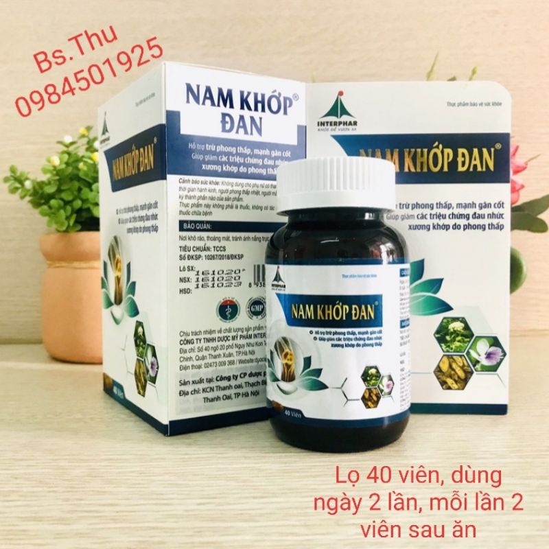 Nam Khớp Đan (lọ 40 viên) hỗ trợ xương khớp, gân cốt mạnh khỏe