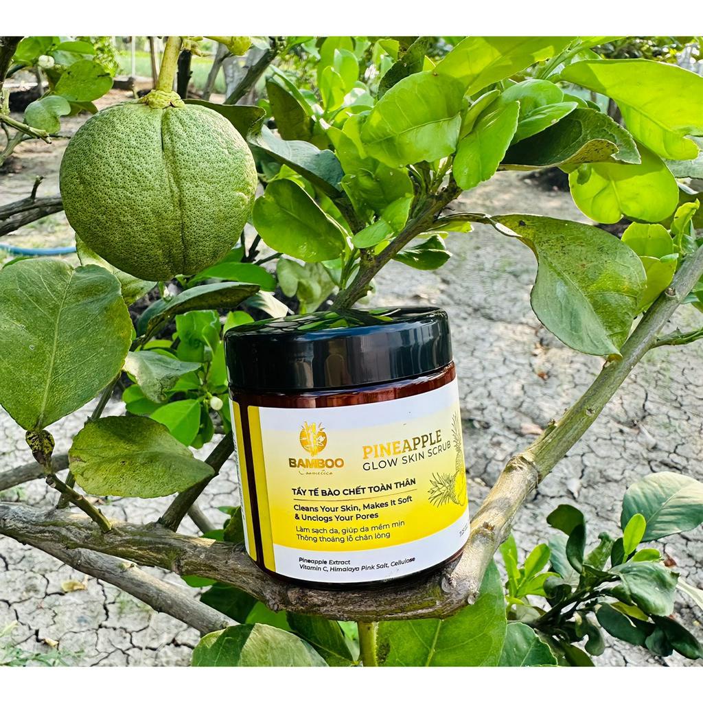 Tẩy tế bào chết toàn thân chiết xuất dứa Bamboo Pinapple Glow Skin Scrub hũ 200gr