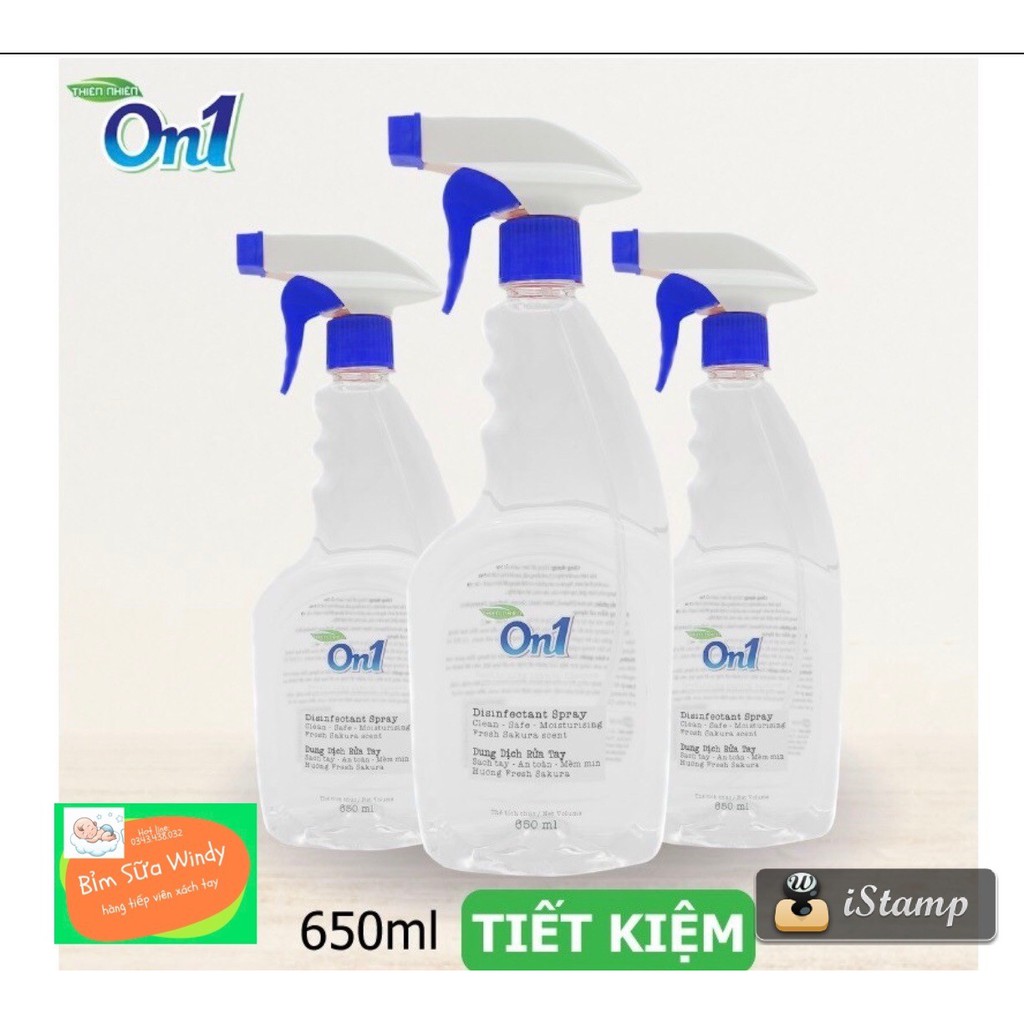 Dung Dịch Rửa Tay Khô On1 Hương Fresh Sakura 650ml