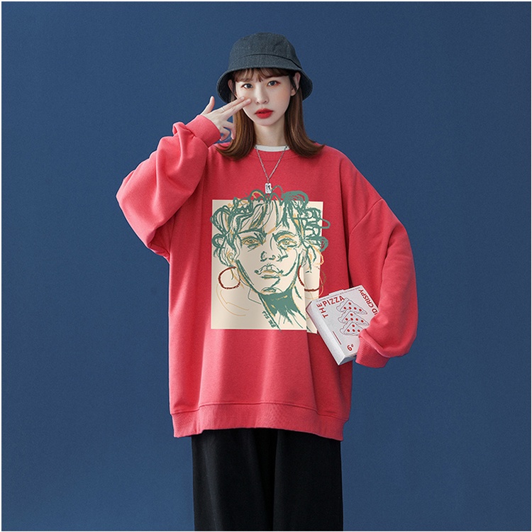 Áo hoodie Tay Dài Cổ Tròn Dáng Rộng In Chữ IFNICEFUTURE Thời Trang Thường Ngày Cho Cặp Đôi