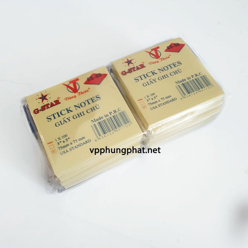 Lốc 12 Tép Giấy Note GS 3 x 3 - 7.5 x 7.5 cm