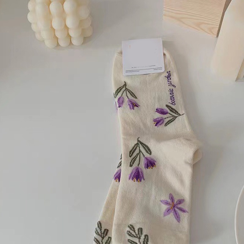 Xixi Tất Ống Lửng Họa Tiết Hoa Ngọt Ngào Cho Nữ