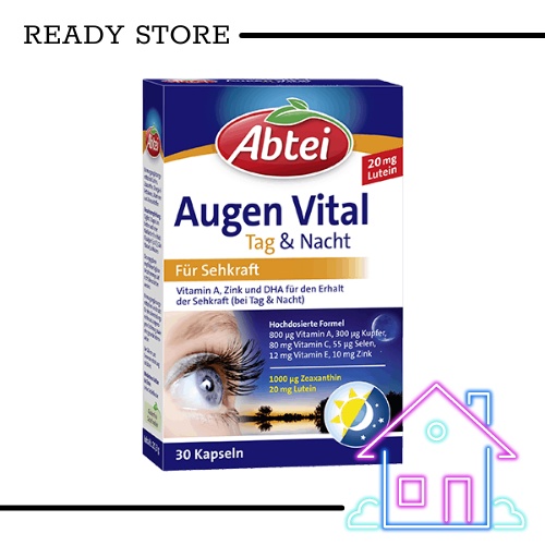 Viên uống bổ mắt ABTEI Augen Vital Tag & Nacht Đức Hỗ trợ thị lực, chống khô mắt, hỗ trợ tầm nhìn sáng và tối